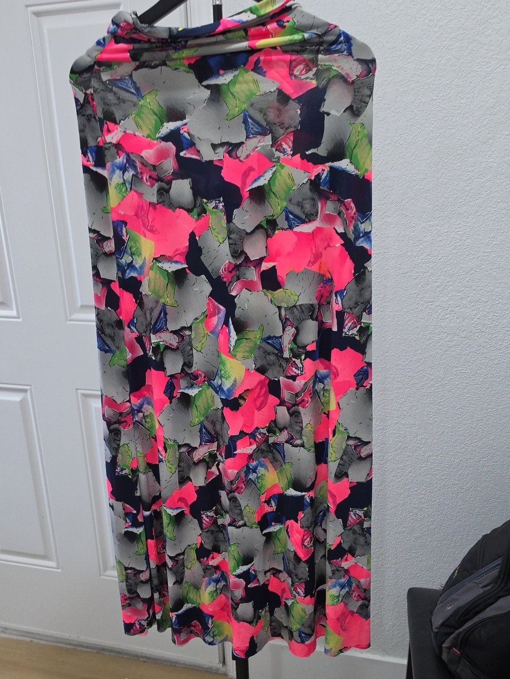 Vibrant Neon Floral Maxi Skirt - Pink Multi